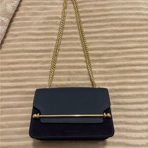 Strathberry Navy East/West Mini Bag